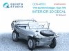 Quinta Studio QDS-48553 Schwimmwagen type 166 3D-Printed & coloured Interior on decal paper (Tamiya) (small version) 1/48